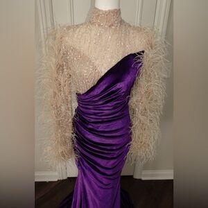 Purple Velvet Evening Gown